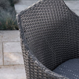 Zander Outdoor Dining Set with Dining Table and Bench/Wicker Dining Chairs by Christopher Knight Home