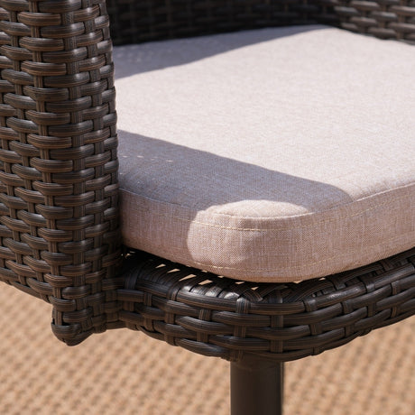 Zander Outdoor Dining Set with Dining Table and Bench/Wicker Dining Chairs by Christopher Knight Home