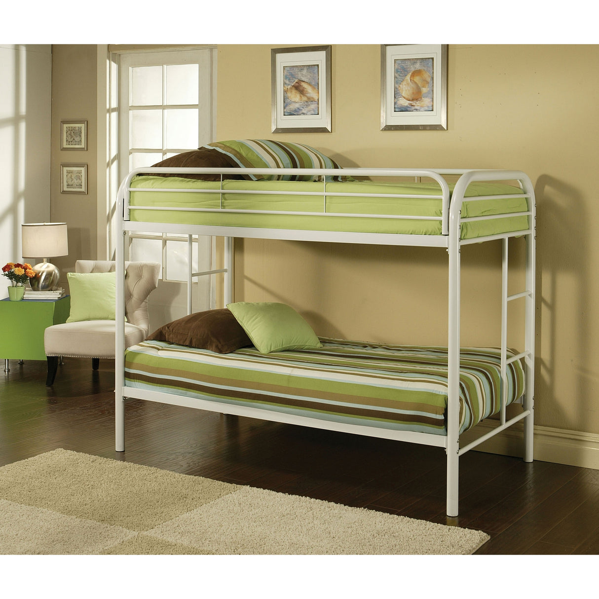 Zander Twin/Twin Bunk Bed with Built-in Ladders