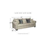 Signature Design by Ashley Zarina Jute Sofa - 92" W x 40" D x 38" H