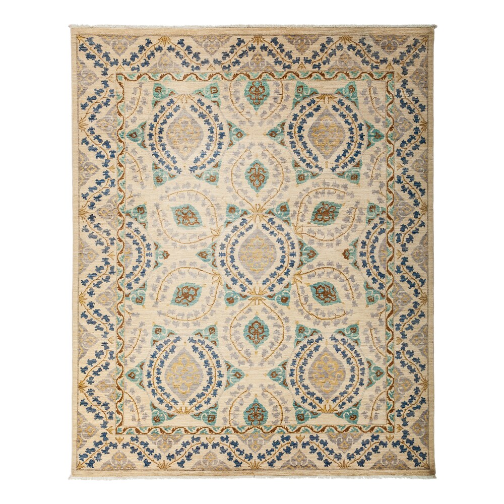 Overton Zayda Hand-knotted Beige Wool Area Rug (8'2 x 10'1) - 8'2" x 10'1"/Surplus