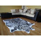 Zebra hide Black and White Acrylic Fur Rug - 5' x 7' - 5' x 7'
