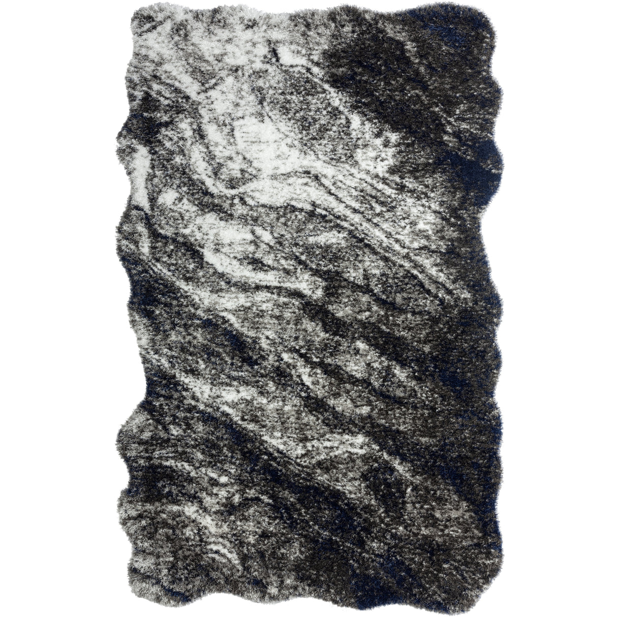 Zenith Abstract Shag Grey Area Rug