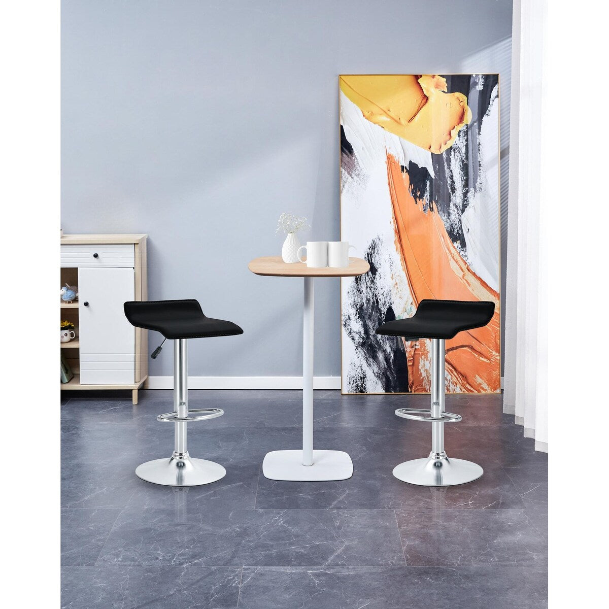 Zenith Chrome Elegance Counter Set of Two Stools - N/A