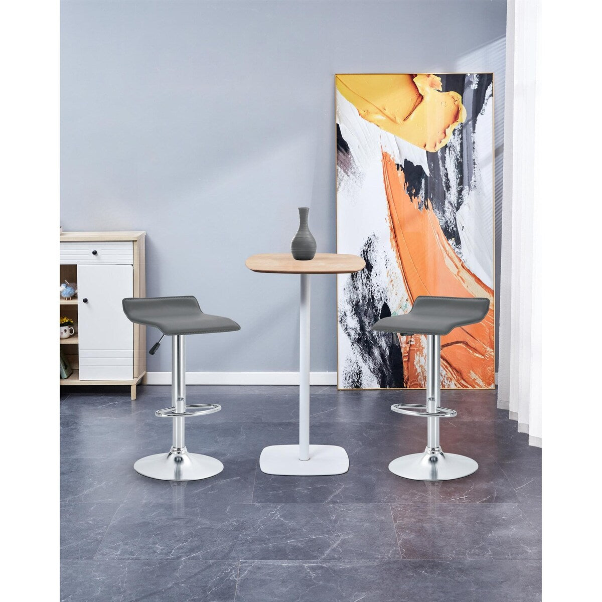 Zenith Chrome Elegance Counter Set of Two Stools - N/A