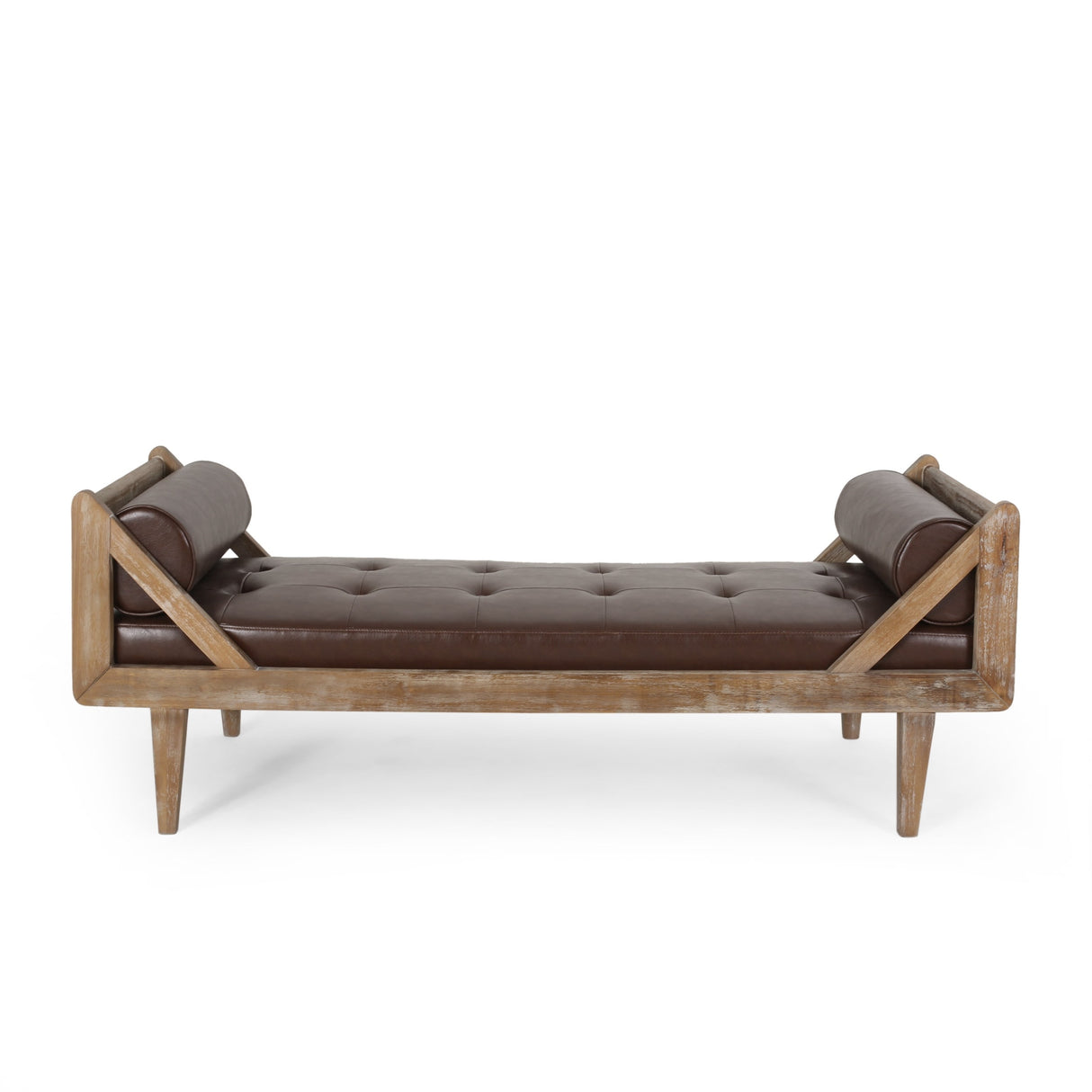 Zentner Rustic Tufted Double End Chaise Lounge by Christopher Knight Home - 65.25" L x 27.50" W x 24.00" H