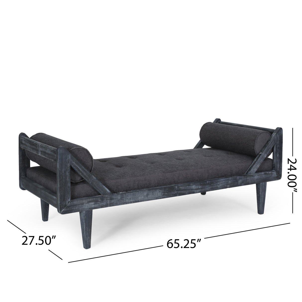 Zentner Rustic Tufted Double End Chaise Lounge by Christopher Knight Home - 65.25" L x 27.50" W x 24.00" H
