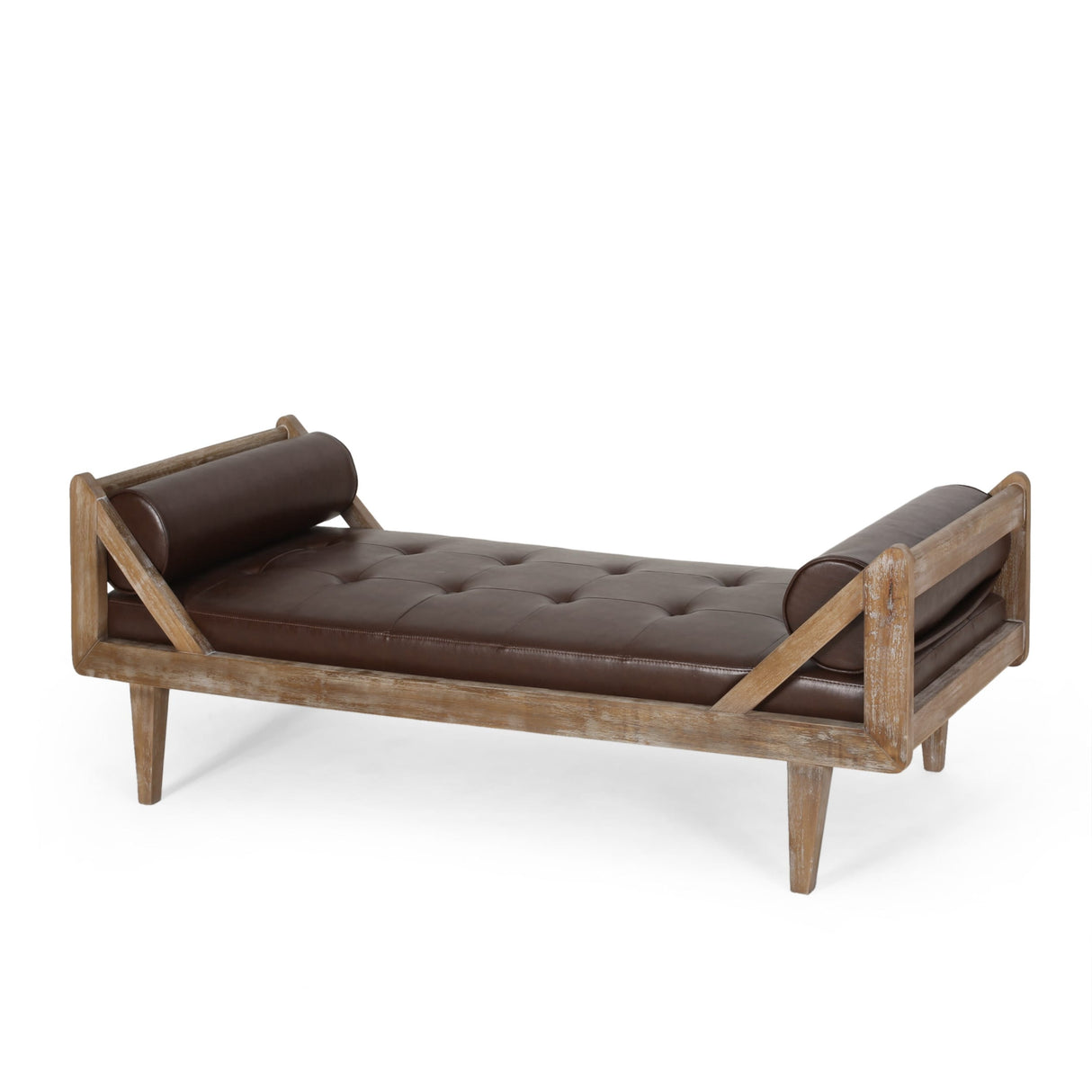 Zentner Rustic Tufted Double End Chaise Lounge by Christopher Knight Home - 65.25" L x 27.50" W x 24.00" H