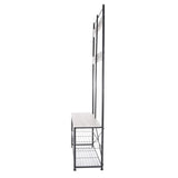 Zenvida Hall Tree Entryway Bench Shoe Storage Coat Rack Shelves Metal Frame