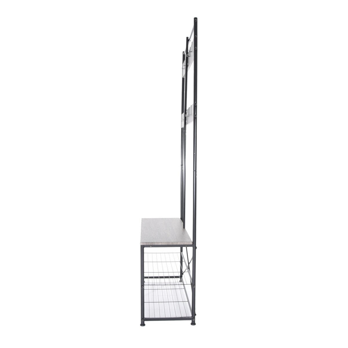 Zenvida Hall Tree Entryway Bench Shoe Storage Coat Rack Shelves Metal Frame