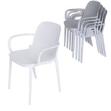 Zenvida Outdoor Dining Chair Stackable Plastic Patio Furniture Armchair (Set of 4)