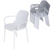 Zenvida Outdoor Dining Chair Stackable Plastic Patio Furniture Armchair (Set of 4)