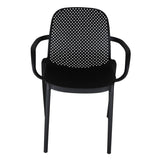 Zenvida Outdoor Dining Chair Stackable Plastic Patio Furniture Armchair (Set of 4)