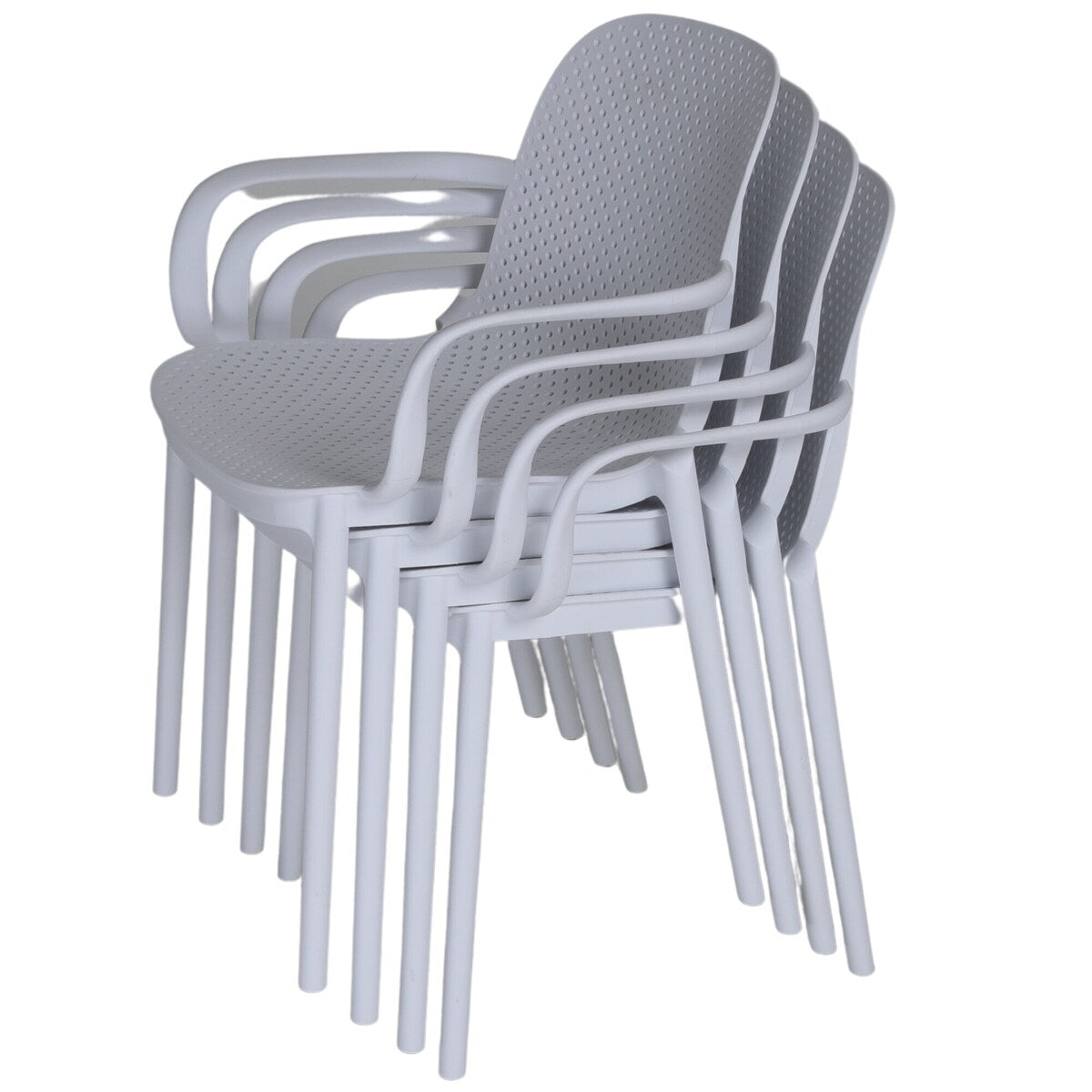 Zenvida Outdoor Dining Chair Stackable Plastic Patio Furniture Armchair (Set of 4)