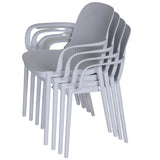 Zenvida Outdoor Dining Chair Stackable Plastic Patio Furniture Armchair (Set of 4)