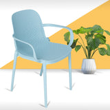 Zenvida Outdoor Dining Chair Stackable Plastic Patio Furniture Armchair (Set of 4)