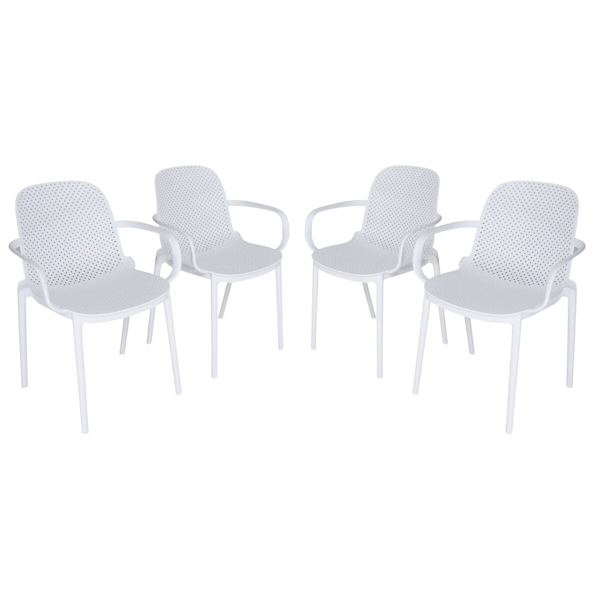 Zenvida Outdoor Dining Chair Stackable Plastic Patio Furniture Armchair (Set of 4)