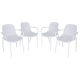 Zenvida Outdoor Dining Chair Stackable Plastic Patio Furniture Armchair (Set of 4)