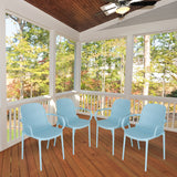 Zenvida Outdoor Dining Chair Stackable Plastic Patio Furniture Armchair (Set of 4)
