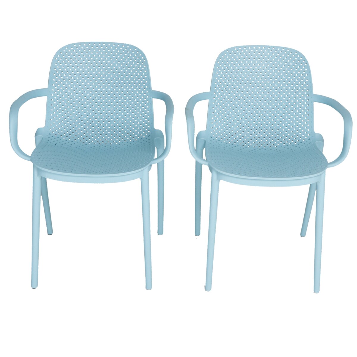 Zenvida Outdoor Dining Chair Stackable Plastic Patio Furniture Armchair (Set of 4)