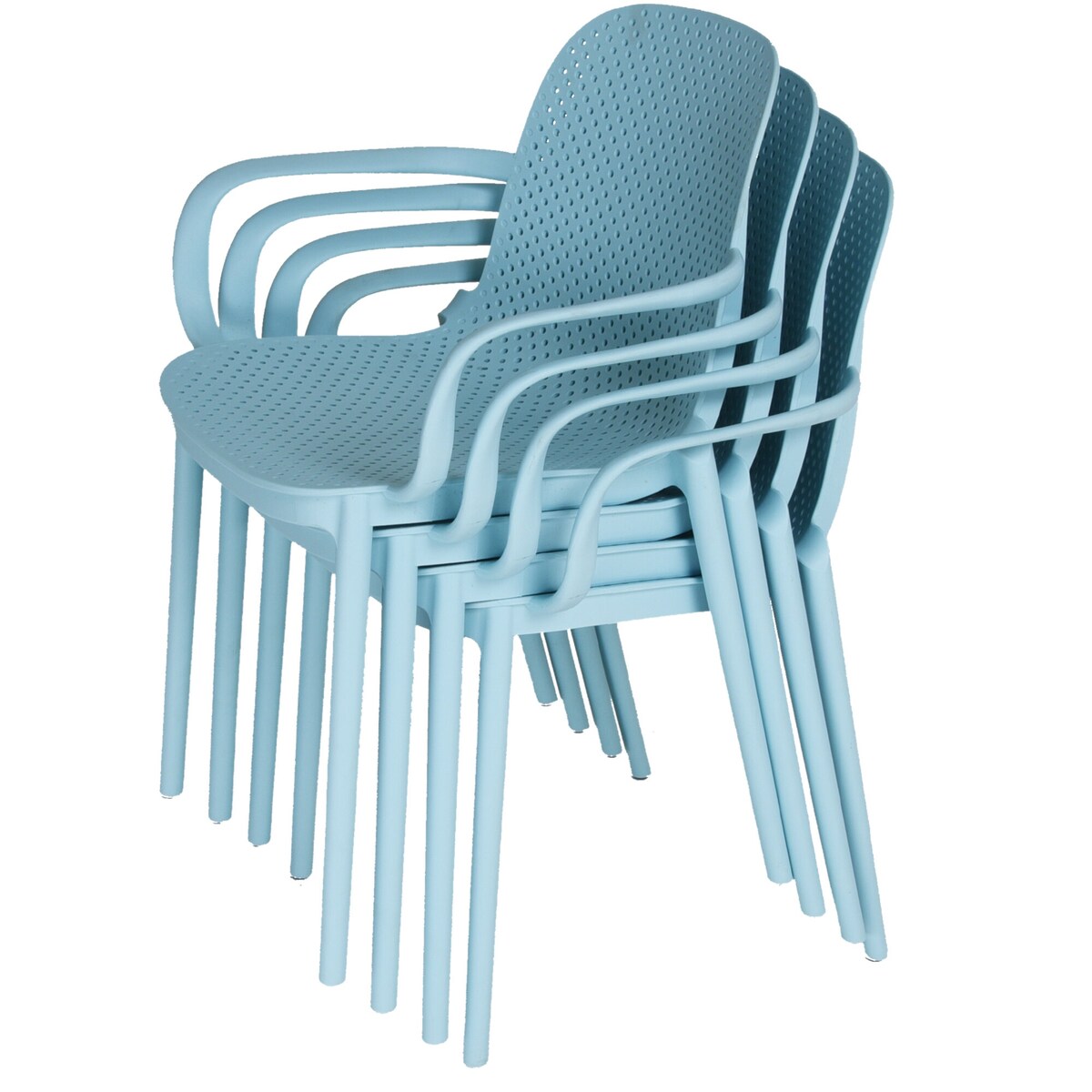Zenvida Outdoor Dining Chair Stackable Plastic Patio Furniture Armchair (Set of 4)