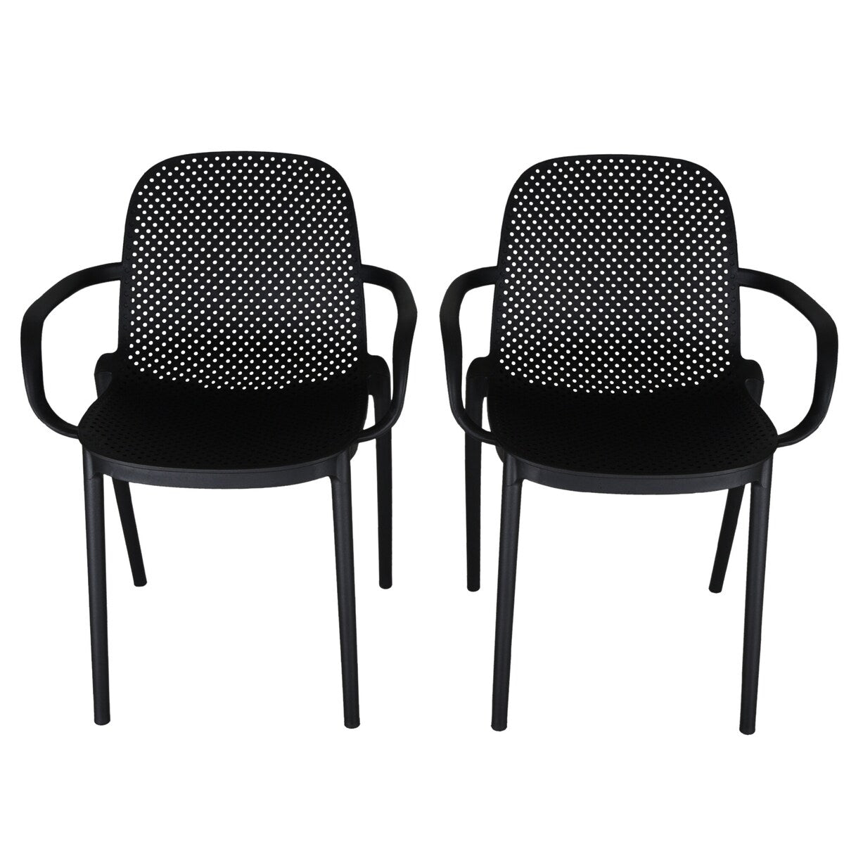 Zenvida Outdoor Dining Chair Stackable Plastic Patio Furniture Armchair (Set of 4)