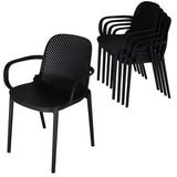 Zenvida Outdoor Dining Chair Stackable Plastic Patio Furniture Armchair (Set of 4)
