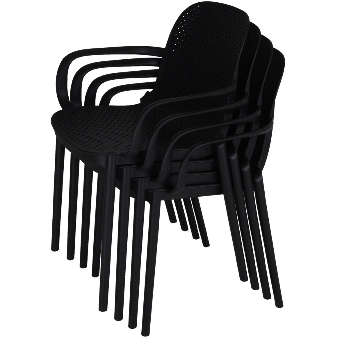 Zenvida Outdoor Dining Chair Stackable Plastic Patio Furniture Armchair (Set of 4)