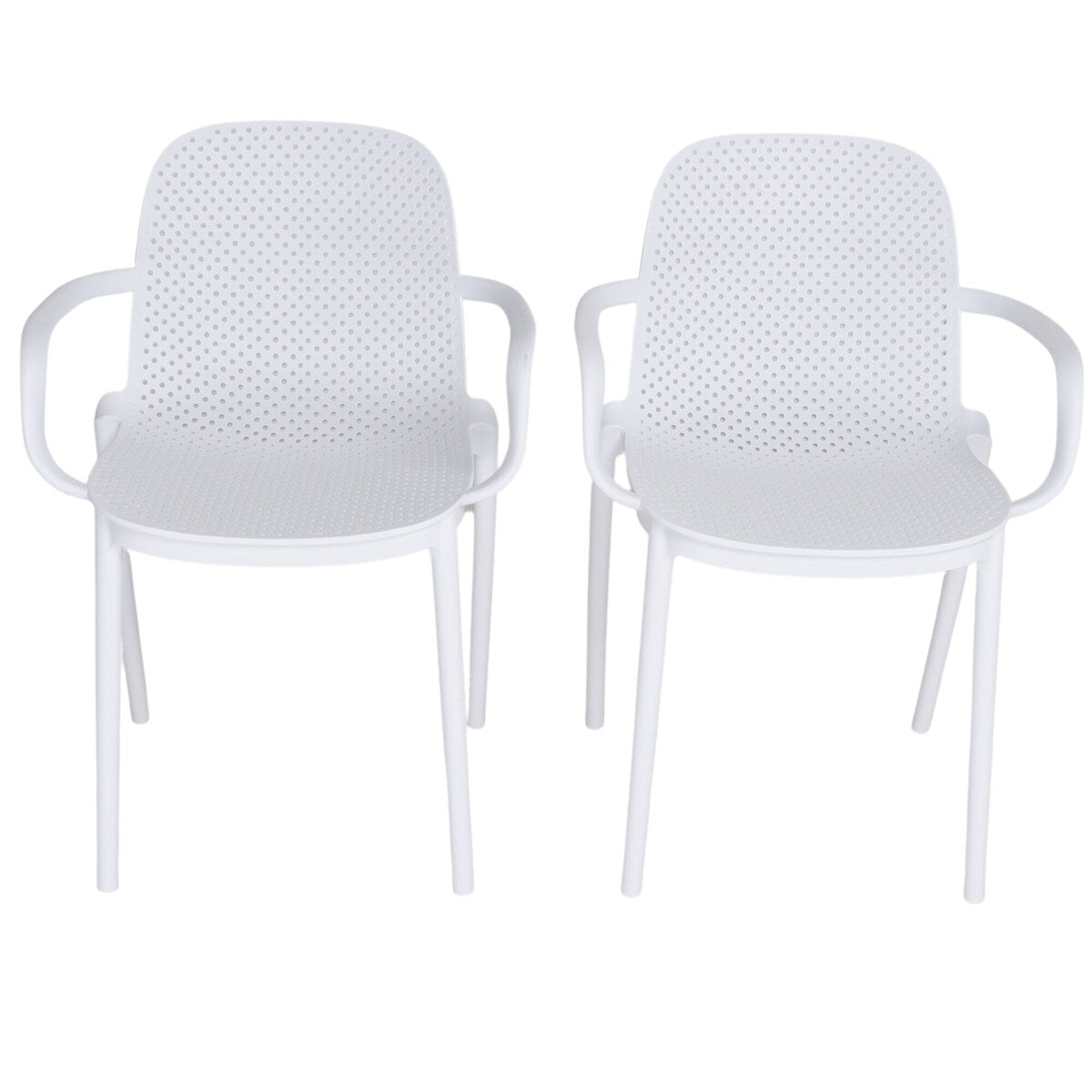 Zenvida Outdoor Dining Chair Stackable Plastic Patio Furniture Armchair (Set of 4)