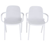 Zenvida Outdoor Dining Chair Stackable Plastic Patio Furniture Armchair (Set of 4)