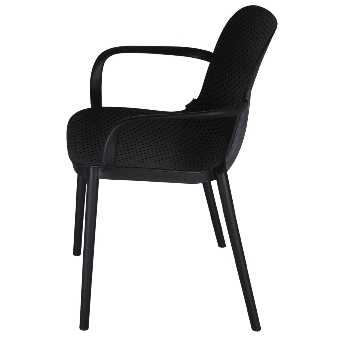 Zenvida Outdoor Dining Chair Stackable Plastic Patio Furniture Armchair (Set of 4)