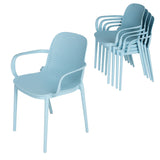 Zenvida Outdoor Dining Chair Stackable Plastic Patio Furniture Armchair (Set of 4)