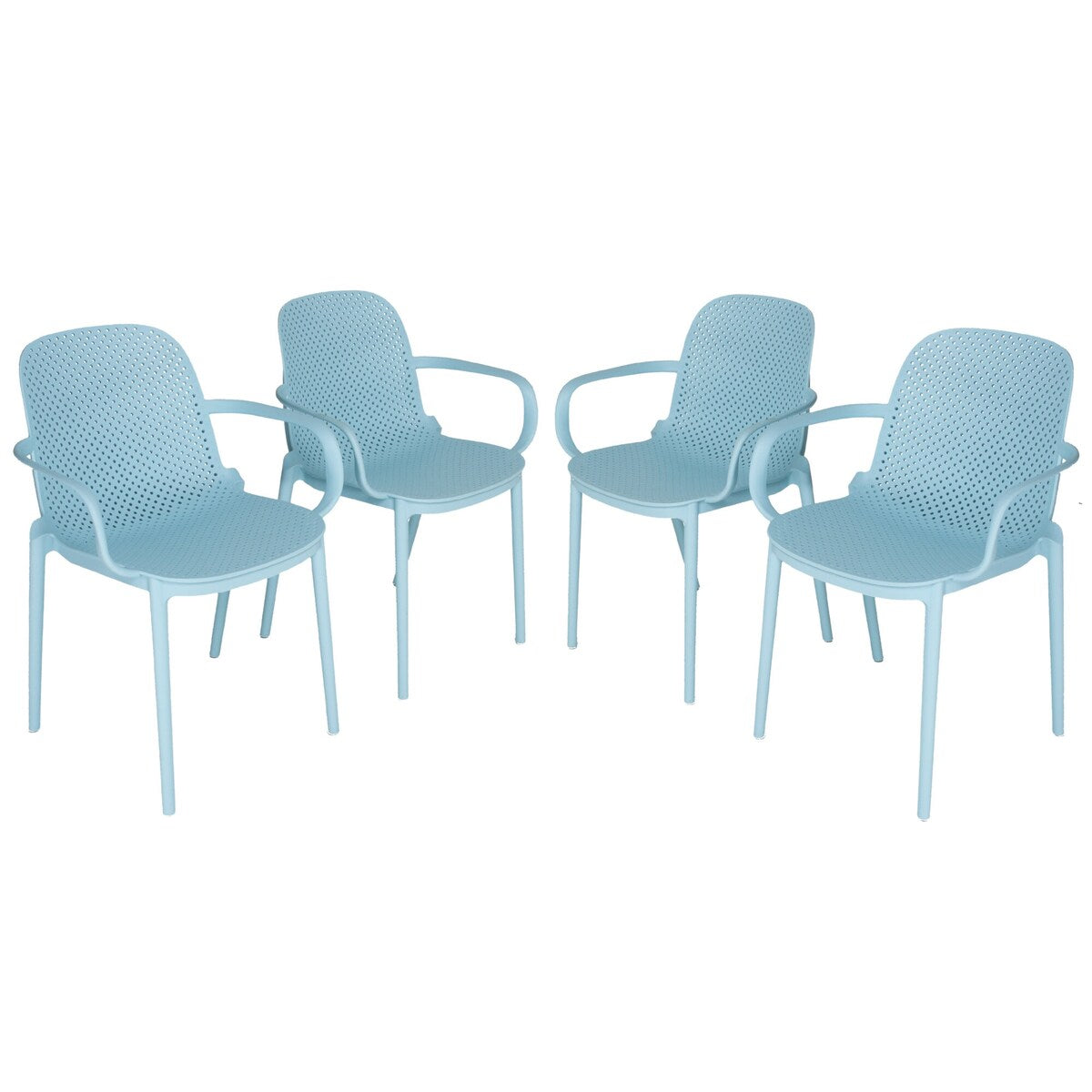 Zenvida Outdoor Dining Chair Stackable Plastic Patio Furniture Armchair (Set of 4)