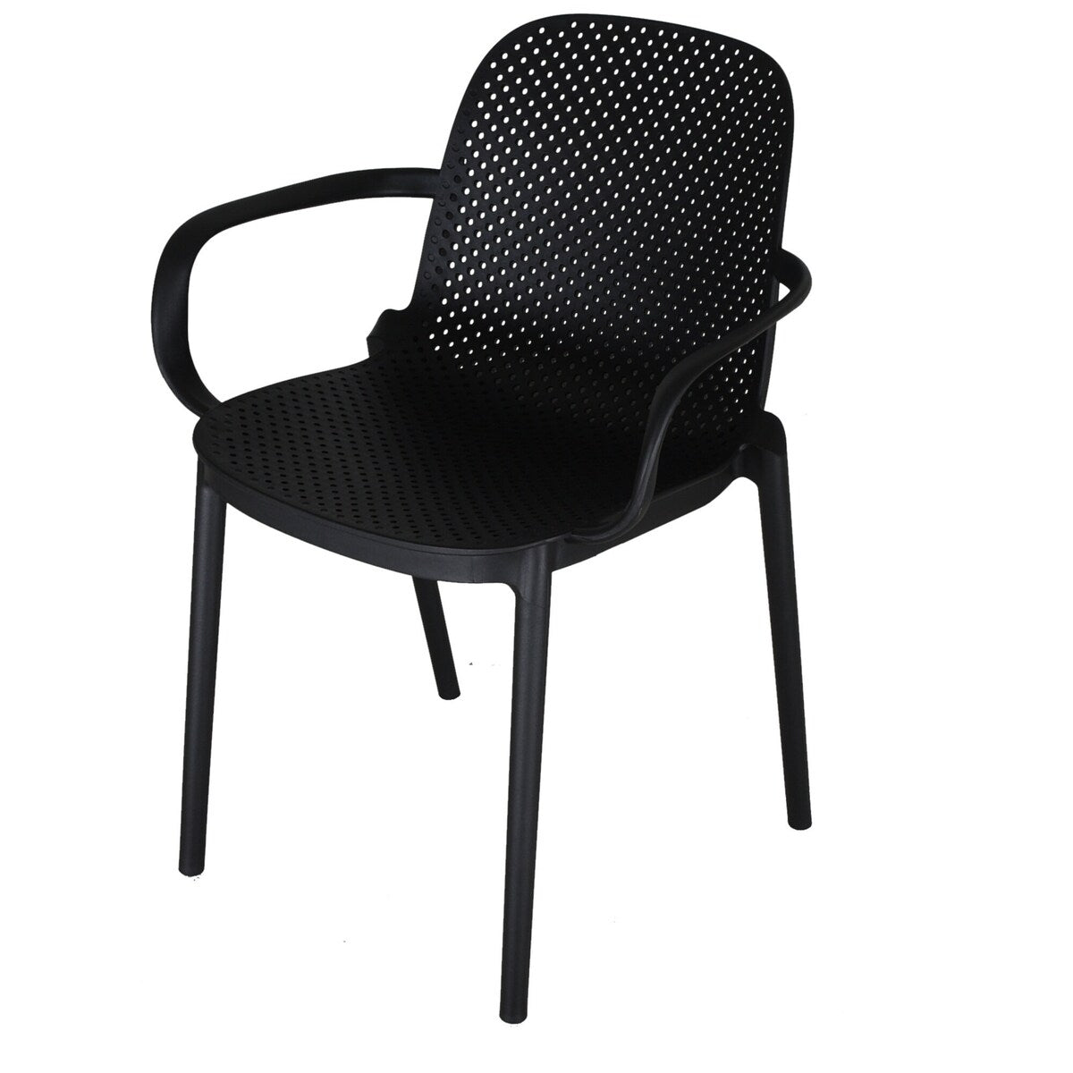 Zenvida Outdoor Dining Chair Stackable Plastic Patio Furniture Armchair (Set of 4)