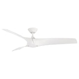 Zephyr Indoor and Outdoor 3-Blade Smart Ceiling Fan 62in with 3000K LED Light Kit and Remote Control with Wall Cradle