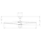 Zephyr Indoor and Outdoor 3-Blade Smart Ceiling Fan 62in with 3000K LED Light Kit and Remote Control with Wall Cradle
