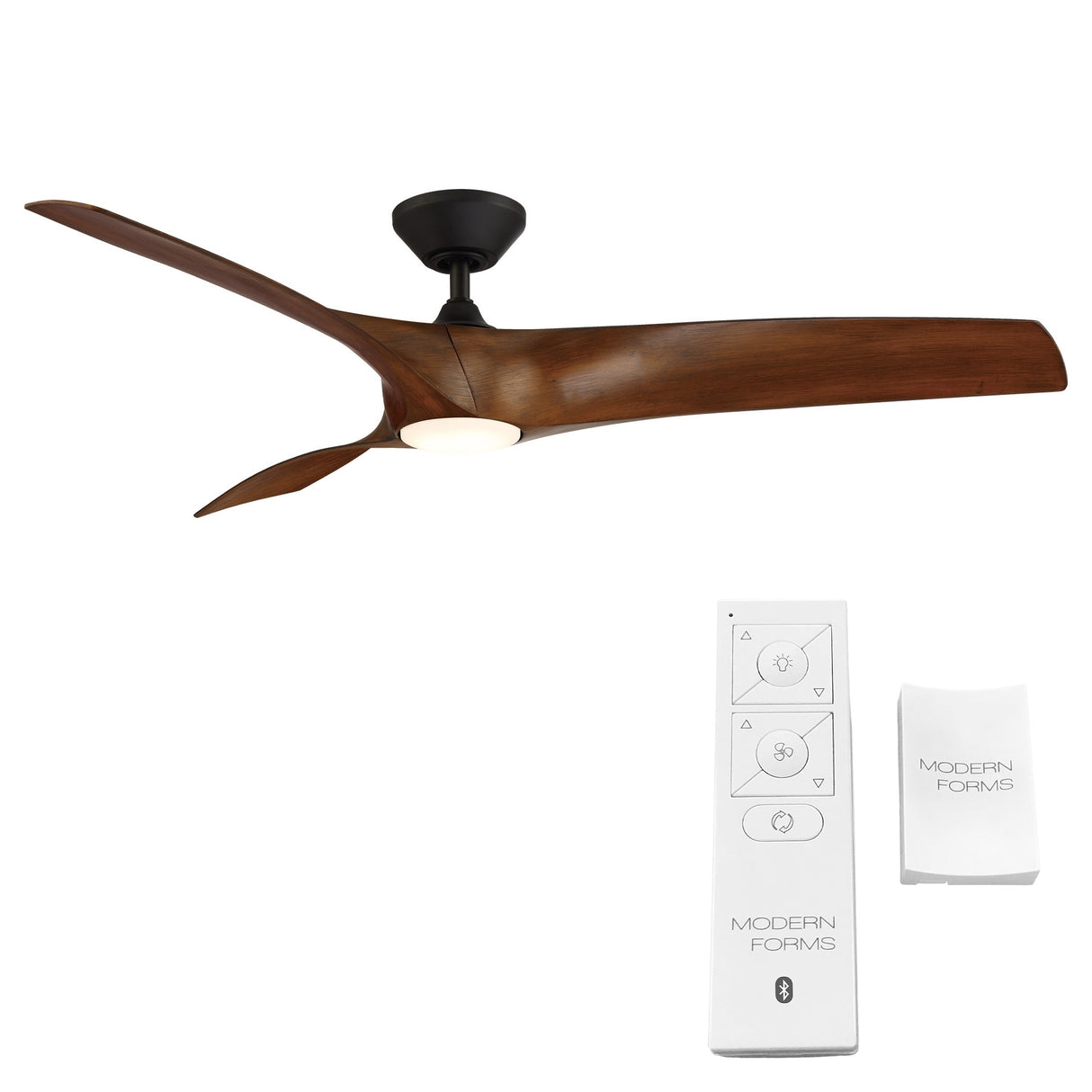 Zephyr Indoor and Outdoor 3-Blade Smart Ceiling Fan 62in with 3000K LED Light Kit and Remote Control with Wall Cradle