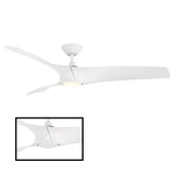 Zephyr Indoor and Outdoor 3-Blade Smart Ceiling Fan 62in with 3000K LED Light Kit and Remote Control with Wall Cradle