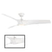 Zephyr Indoor and Outdoor 3-Blade Smart Ceiling Fan 62in with 3000K LED Light Kit and Remote Control with Wall Cradle