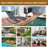 Zero Gravity Rocking Chair, Patio Chaise for Indoor and Outdoor, Wavy Lounge Chair for Yard and Patio, Removable Headrest