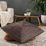 The Curated Nomad Faxon Textured Jute Pouf/ Floor Pillow