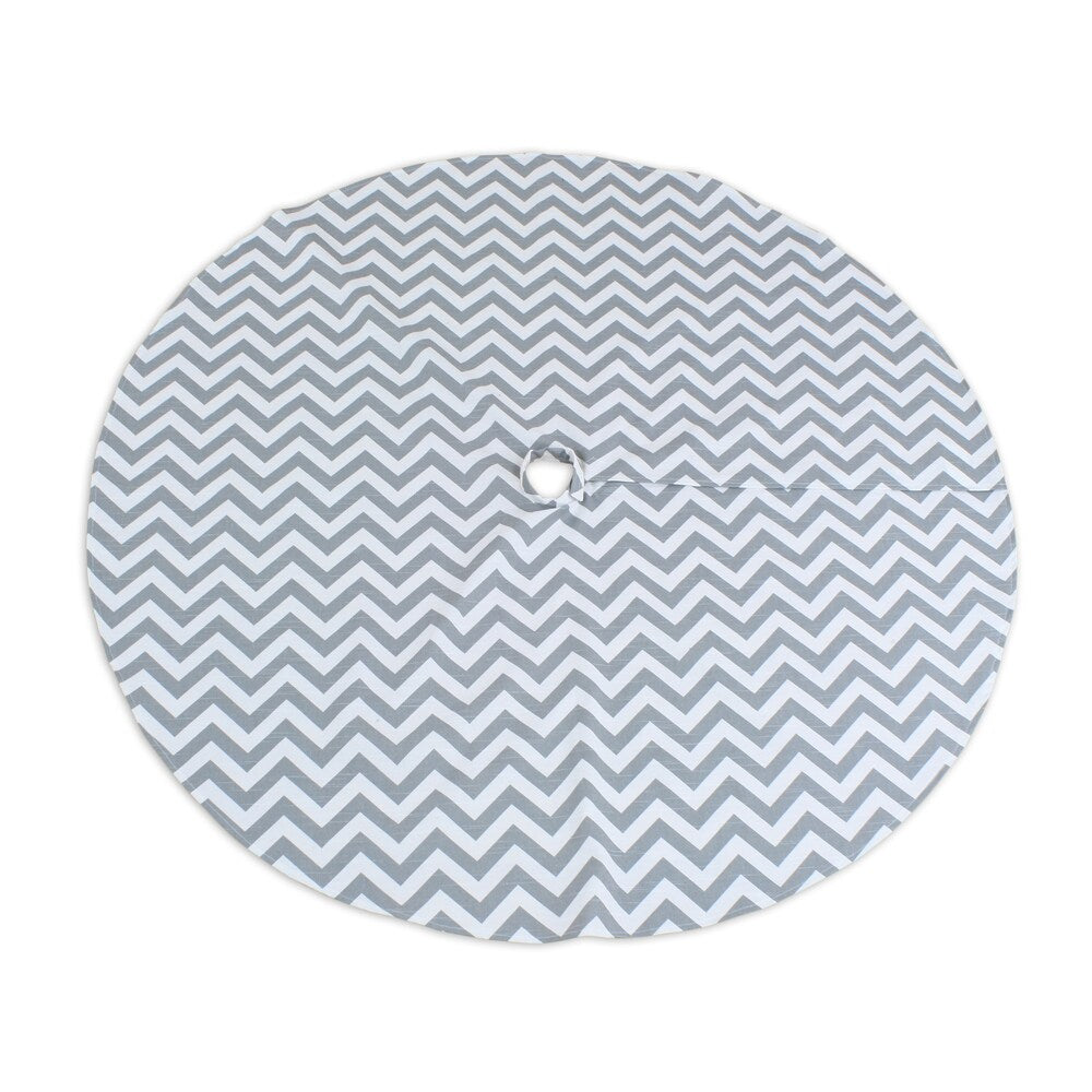 Zig Zag Ash 53-inch Round, Hemmed Tree Skirt