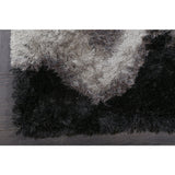 Zig-zag Black and Grey Shag Stripe Area Rug (5'1 x 8'2)