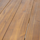 Christopher Knight Home Zion Acacia Wood 72-Inch Dining Table - teak finish + rustic metal