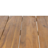 Christopher Knight Home Zion Acacia Wood 72-Inch Dining Table - teak finish + rustic metal