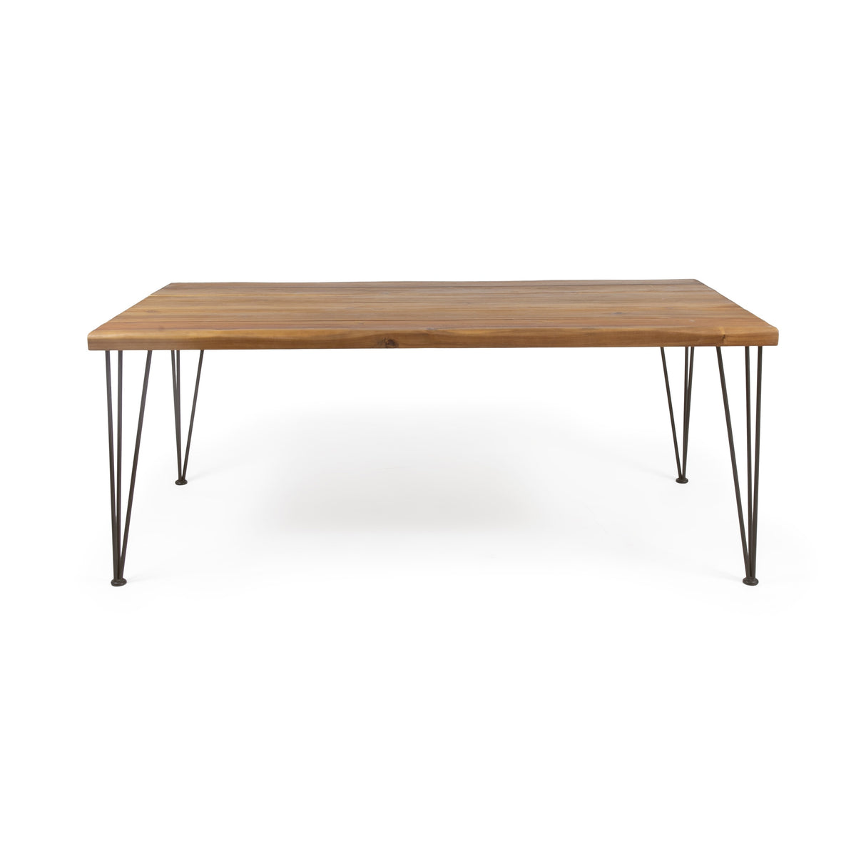 Christopher Knight Home Zion Acacia Wood 72-Inch Dining Table - teak finish + rustic metal