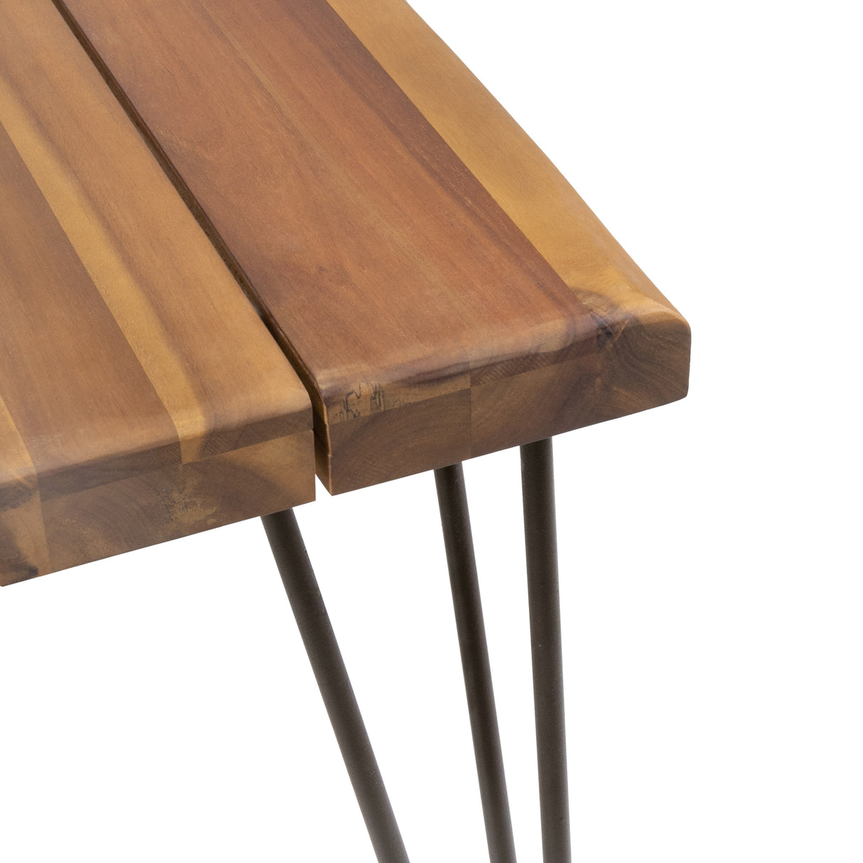 Christopher Knight Home Zion Acacia Wood 72-Inch Dining Table - teak finish + rustic metal