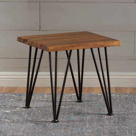 Zion Outdoor Acacia Wood Industrial Side Table (Set of 2) by Christopher Knight Home