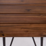 Zion Outdoor Acacia Wood Industrial Side Table (Set of 2) by Christopher Knight Home