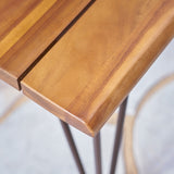 Zion Outdoor Industrial Acacia Wood Coffee Table with 2 Matching Accent Tables by Christopher Knight Home